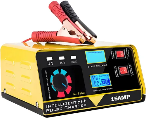 Miniatura 9 de Cargador de batería para auto de 6V y 12V, cargador de goteo inteligente de 15A, mantenedor, cargador de batería de ciclo profundo con reparación