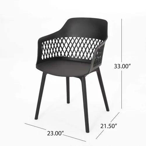 Miniatura 3 de Christopher Knight Home Madeline - Silla de comedor al aire libre (juego de 2), color negro