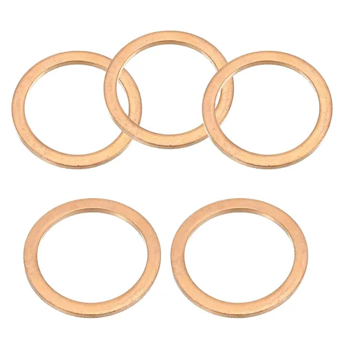 Miniatura 12 de PATIKIL Anilla de arandela de cobre M4, 25 piezas, 4mm ID 8mm OD 1mm de espesor, arandela plana métrica de sello de cobre para tornillos, pernos