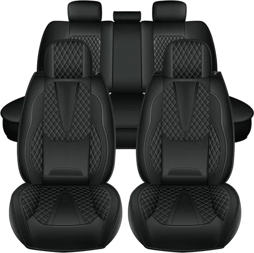 Miniatura 25 de Juego de fundas de asiento de automóvil para GMC Canyon 2015-2025, juego de fundas de asiento delantero de cuero con soporte lumbar, protector