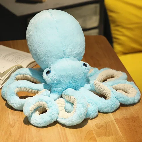 XIYUAN Juguete de peluche de pulpo, pulpo, lindo muñeco de peluche de ojos grandes, pulpo, animales de peluche, animales marinos de peluche suave,
