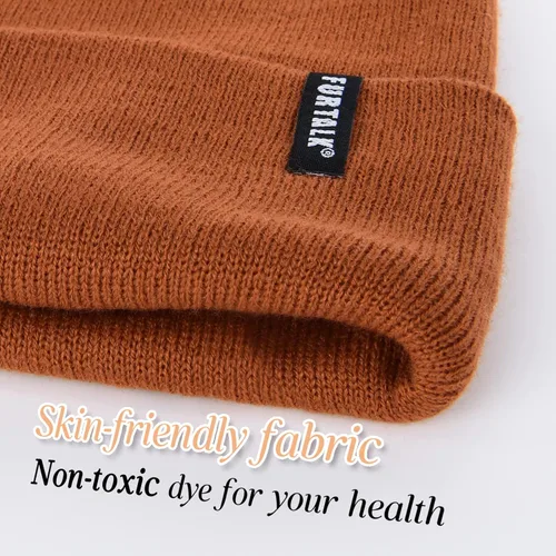 Miniatura 2 de FURTALK - Gorro tejido de acrílico para invierno suave cálido unisex para hombres y mujeres