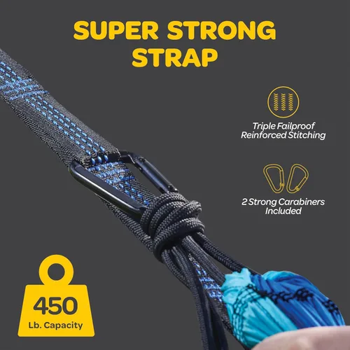 Miniatura 4 de Hamaca Duradera con Capacidad de 500 lb, Silla Hamaca de Camping de Nylon - Tamaños Doble o Individual con Correas para Árboles y Bolsa de Verde