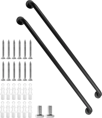 Miniatura 21 de Barra de agarre para ducha, paquete de 2 barras de agarre de baño gris de 12 pulgadas, barras de agarre antideslizantes de acero inoxidable 304