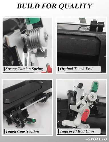 Miniatura 4 de SYOAUTO Manija de puerta trasera para Toyota Tundra 2014-2019 y Toyota Tacoma 2016-2020 manija de pestillo con orificio trasero para cámara