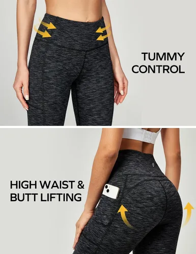 Miniatura 3 de Ewedoos - Pantalones deportivos de yoga para mujer con bolsillos leggings con bolsillos, de tiro alto, con control de abdomen, que no transparentan