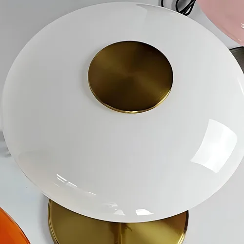 Miniatura 7 de Lámpara de mesa moderna de metal y vidrio, lámpara de mesa decorativa, lámpara de mesa para sala de estar, dormitorio, sala de estudio, 12.6 x 16.5