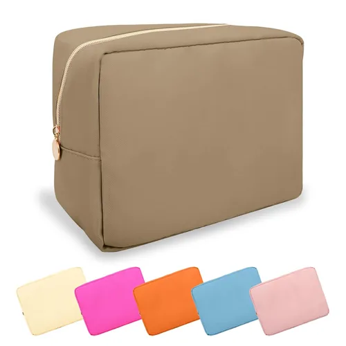 Miniatura 98 de Estuche pequeño para lápices y maquillaje para bolso, lindo estuche de lápices, bolsa de pinceles de maquillaje de nylon con cremallera, estuche