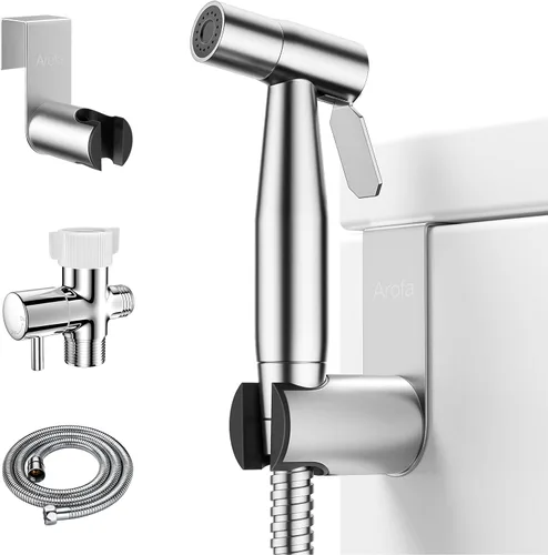 Arofa - Pulverizador de bidé de mano para inodoro con control ajustable de presión de agua y manguera de bidé para lavado femenino, grifo de bidé de