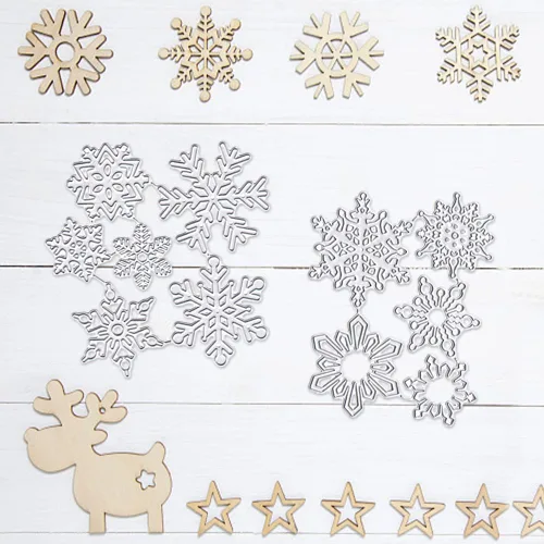 Miniatura 5 de Hying Troqueles de corte de copo de nieve de Navidad para hacer tarjetas, troqueles de nieve de vacaciones de invierno, plantillas de troqueles