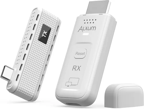 Alxum Transmisor y Receptor HDMI Inalámbrico USB-C y Receptor, Kit 2 en 1: Plug & Play y Transmisión AirPlay/Miracast, 165 pies/50 m, Decodificación