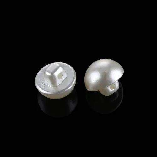 Miniatura 5 de AMORNPHAN 100 botones redondos blancos de perlas de resina de 0.551 in con forma de hongo con agujero para coser ropa, vestido, suéter
