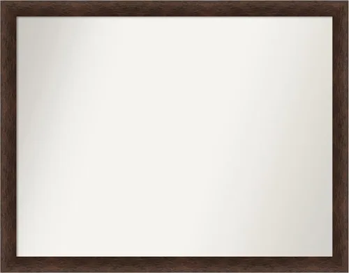 Miniatura 210 de Amanti Art Espejo de pared personalizado no biselado (24 x 27 pulgadas), marco estrecho de nogal chipre - varios tamaños personalizados - Espejo