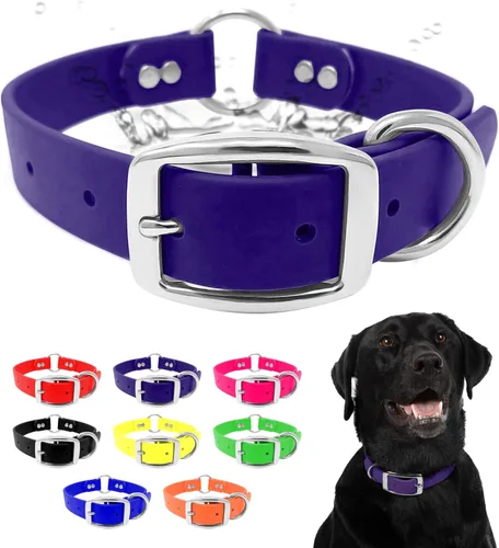 Miniatura 12 de Collar impermeable para perro con anillo central resistente Collar para perros pequeños, medianos, grandes o XL, Amarillo