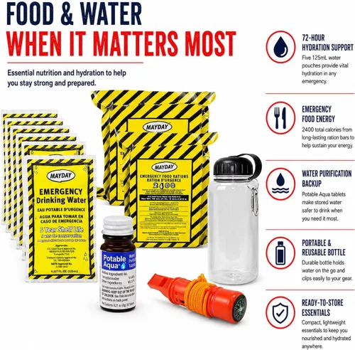 Miniatura 3 de Ready America 70285 kit de emergencia de lujo para 2 personas, mochila para 3 días
