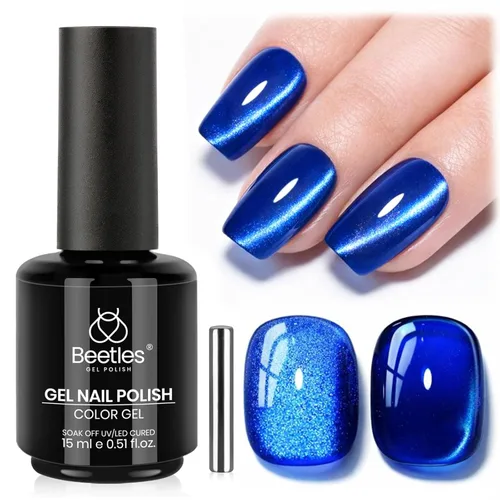 Miniatura 98 de Beetles - Esmalte de uñas de gel ultravioleta semipermanente sin HEMA de alto brillo para manicura francesa y arte de uñas, frasco a juego, blanco