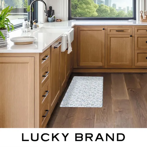 Miniatura 2 de Lucky Brand Tapete de bienestar impreso – Tapete de cocina acolchado cómodo – Fácil de limpiar – Antifatiga y antideslizante – 0.472 in Seda Floral