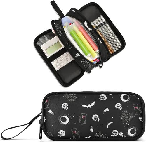 Miniatura 16 de Estuche para lápices de gran capacidad de los años 80 y 90, bolsa para lápices, oficina, escuela, bolsa grande para bolígrafos con almacenamiento