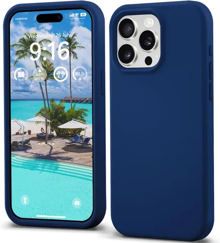 Miniatura 14 de IceSword Funda compatible con iPhone 15 Pro, silicona líquida, delgada, protección de cuerpo completo, suave, antiarañazos, color rojo, para hombres