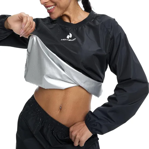 Miniatura 12 de HOTSUIT Traje de sauna para mujer, duradero, gimnasio, entrenamiento, sauna, chaqueta, pantalones, trajes de sudor