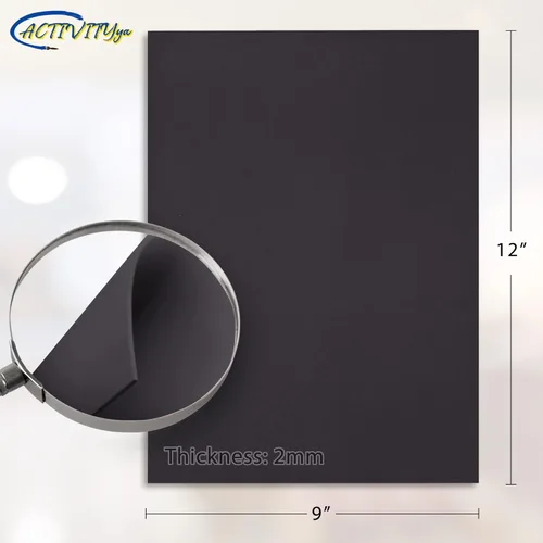 Miniatura 2 de ACTIVITYYA - Hojas de espuma EVA negra, 9 x 12 pulgadas, papel de espuma artesanal de 0.079 in de grosor para artes y manualidades, 10 hojas Negro