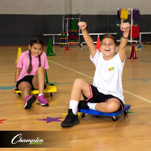 Miniatura 5 de Champion Sports Scooter Board – Choice of Handles or No Handles, Durable Plastic Scooters for Youth Gym & PE Class, Indoor & Outdoor Play, Azul