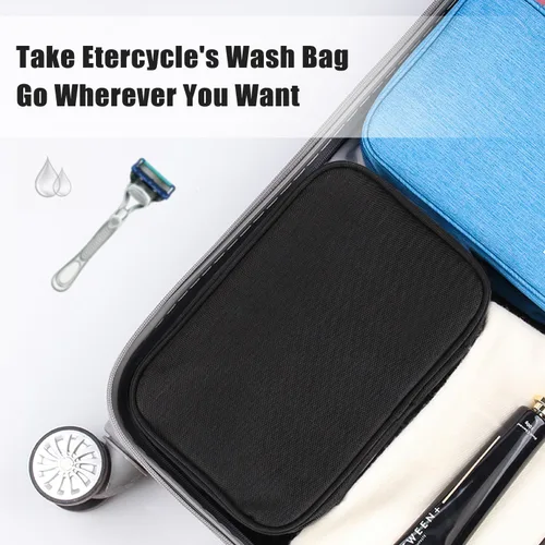 Miniatura 7 de Etercycle Neceser de viaje compacto para mujeres y hombres, organizador de ducha colgante impermeable con gancho, bolsa de lavado plegable portátil