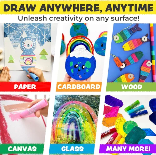 Miniatura 5 de Barras de pintura de témpera sólida Kwik Stix, 24 colores, barras de pintura lavables para niños, no tóxicas, de secado rápido, libres de alérgenos
