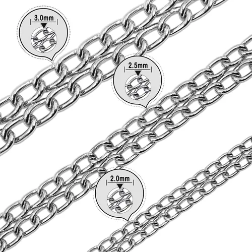 Miniatura 7 de Collar de cadena para perro, collar de martingala de metal, chapado en cromo para entrenamiento, a prueba de masticación, collar de doble eslabón