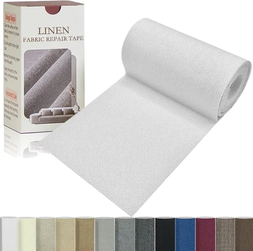 Gheeidau Cinta de reparación de lino de 4 x 70 pulgadas, parche de tela de reparación de sofá autoadhesivo para muebles, sofás, cojines, sillas,
