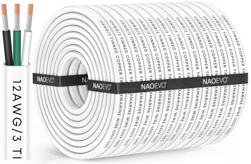 Miniatura 23 de NAOEVO Cable marino de calibre 14, cable eléctrico marino triplex 14/3, resistente al agua/aislado de PVC/cobre estañado sin oxígeno, cable de 14