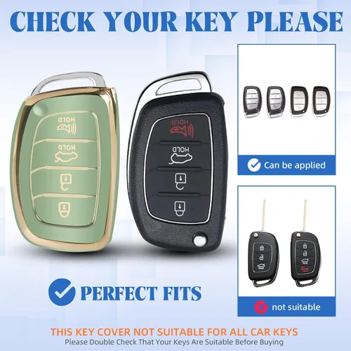 Miniatura 2 de QBUC Funda para llavero Hyundai Elantra, protector de TPU suave con llavero compatible con Hyundai Elantra Ioniq Sonata Tucson Elantra GT 2021 2020