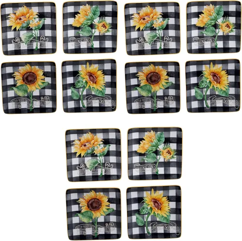 Miniatura 3 de Certified International Sunflower Fields - Platos de canapé/Lucheon de 6 pulgadas, diseños surtidos, pequeños, juego de 4