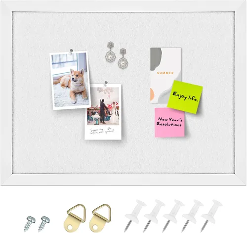 Miniatura 8 de Tablero de anuncios de corcho, marco negro para paredes con fieltro, tablero decorativo para colgar para la oficina en casa, escuela, tablero