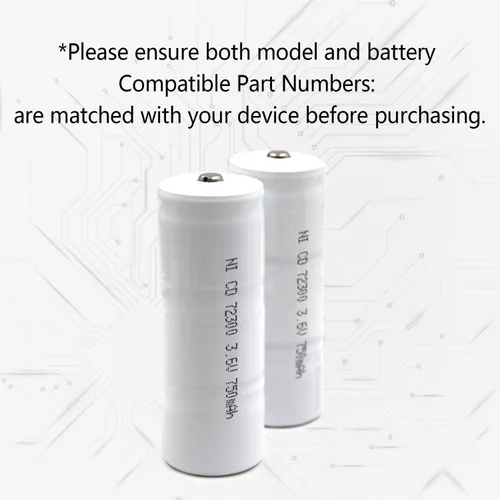 Miniatura 5 de Paquete de 2 baterías de repuesto Ni-CD de 3.6 V para Lombart 72300L Mega Batteries 13969 O'Donnell 7334 Powertron N1052 R&D 5224 Unipower B10344