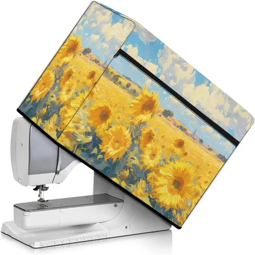 Miniatura 36 de Funda para máquina de coser de mariposas y flores con prácticos bolsillos, funda protectora con asa, para la mayoría de máquinas de coser estándar
