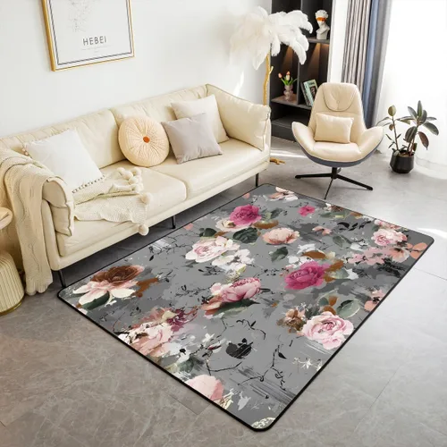 Miniatura 26 de jejeloiu Groovy Flower Area Rug 5x7 Polyester Retro Floral Boho Living Room Rugs 70S Hippie Groovy Flowers Bohemian Decor Carpet Psychedelic Floral