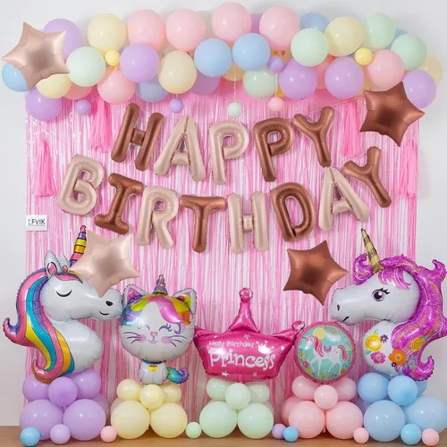 Miniatura 5 de CANREVEL Cartel de feliz cumpleaños, 13 letras de papel de aluminio de Mylar de 16 pulgadas con 6 globos de estrella, decoraciones de fiesta