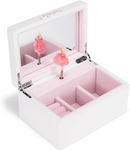 Miniatura 7 de Cottage Garden Bailarina - Joyero musical de madera de 9 pulgadas, reproduce el lago de los cisnes de Tune