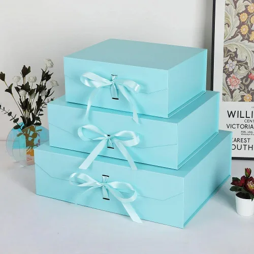 Miniatura 8 de GoooodGift Caja de regalo grande azul, 1 paquete de 13.5 x 11 x 5.3 pulgadas, caja de regalo de lujo para regalos con tapa de cierre magnético