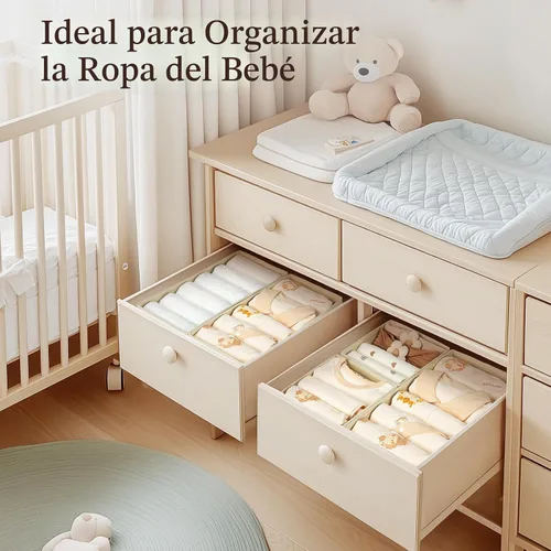 Miniatura 3 de DIMJ Organizadores de Cajones para Ropa, Juego de 4 Contenedores Organizadores para Cómoda, Organizadores de Armario de Tela y Almacenamiento