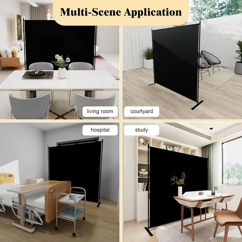 Miniatura 6 de T&Jero Divisor de habitación plegable de 1 panel, biombo de privacidad portátil de 6 pies de alto para el hogar y la oficina, moderno separador