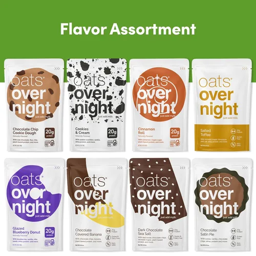 Miniatura 7 de Oats Overnight Paquete variado de postres – Batido de proteína de desayuno alto en proteínas, alto en fibra, sin gluten, avena con proteína sin OMG