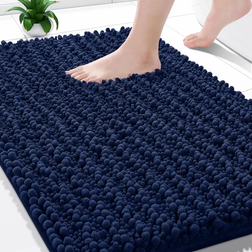 Miniatura 20 de Yimobra Alfombras de Baño Antideslizantes Lavables - Alfombra de Baño de Chenilla Ultra Suave Absorbente, Alfombra Peluda de Secado Rápido para Negro