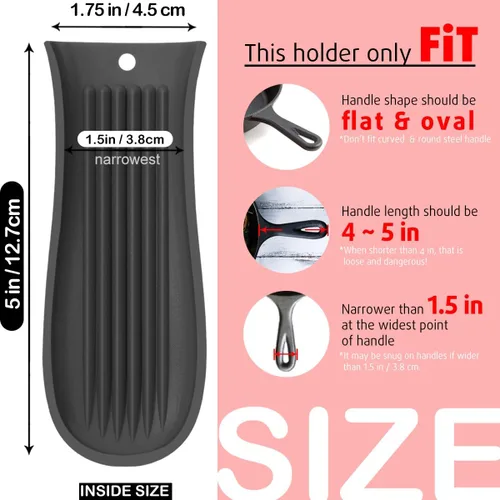 Miniatura 3 de Cbiumpro Paquete de 2 cubiertas de mango de hierro fundido, funda de silicona resistente al calor para sartén de hierro fundido en caliente