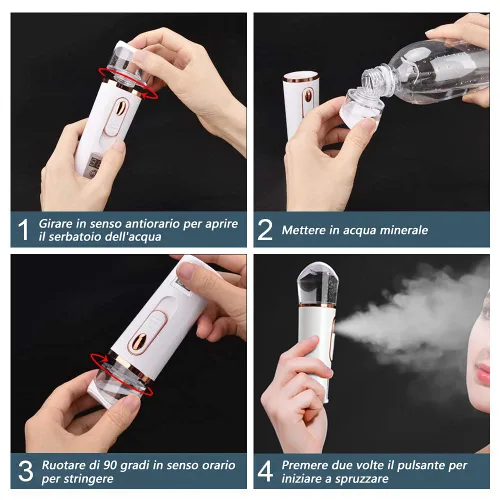 Miniatura 5 de Rociador nano práctico de la niebla con el probador de la humedad del analizador de la piel Atomización facial portátil, vaporizador