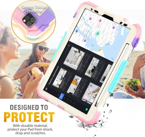 Miniatura 8 de HXCASEAC Funda para iPad Pro de 11 pulgadas (2022/2021/2020/2018) a prueba de golpes con soporte para lápiz, protector de pantalla, correa de mano