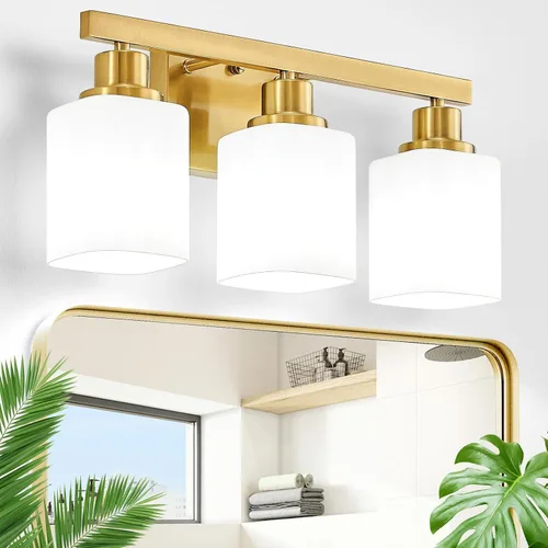 Miniatura 8 de Juego de 2 apliques de pared para baño, lámpara de tocador de baño negra, apliques de pared modernos para interiores con vidrio esmerilado cuadrado