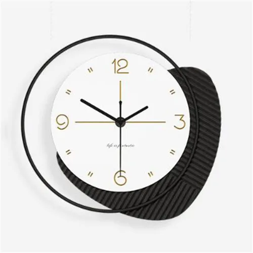 Clock Metal Wall Clock Circle Vintage Board Wood Watch Silent Decorative Horloge Home Interiors Decor