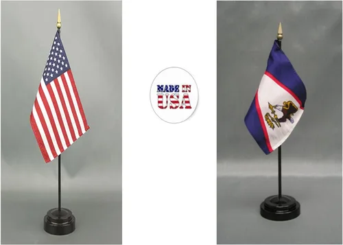 Miniatura 81 de Juego de banderas de escritorio de Afganistán, hecho en Estados Unidos, de rayón de 4 x 6 pulgadas, escritorio de oficina y pequeñas banderas